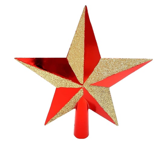 Gwiazda Choinkowa Czerwona Czubek Na Choinkę Szpic Złoty TopGift