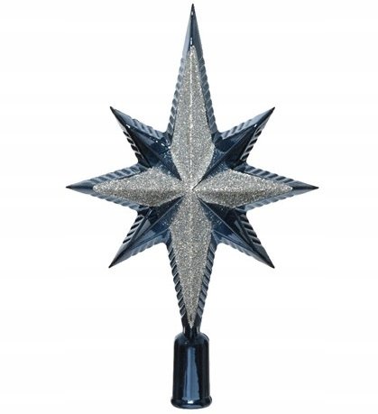 Gwiazda czubek na choinkę brokat 25cm Kaemingk