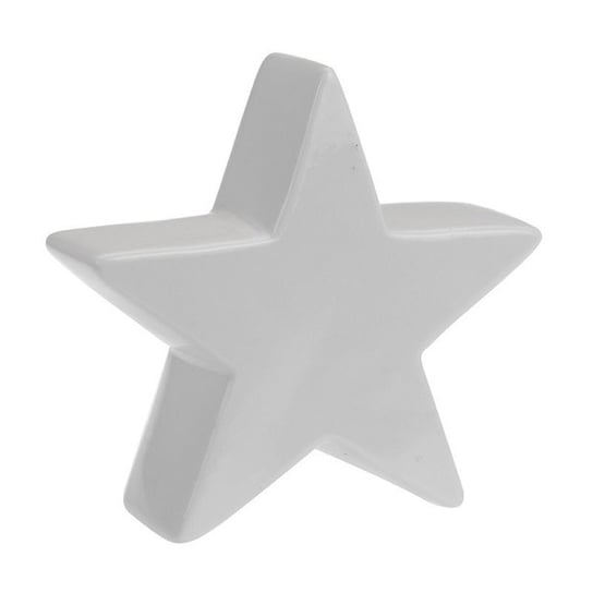 Gwiazda dekoracyjna z porcelany, biała, 14x4 cm 