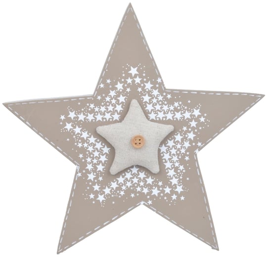 Gwiazda drewniana beżowa 22,5x2,5x21,5cm Ewax