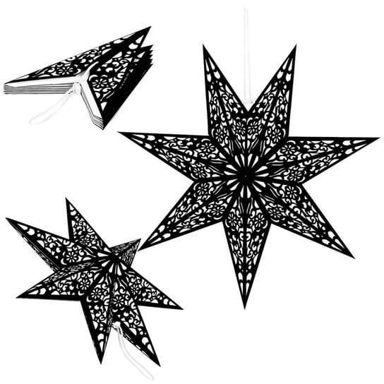 Gwiazda papierowa świąteczna 50 cm ozdoba choinkowa czarno-biała Springos