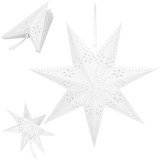 Gwiazda papierowa świąteczna ozdoba choinkowa biała Springos