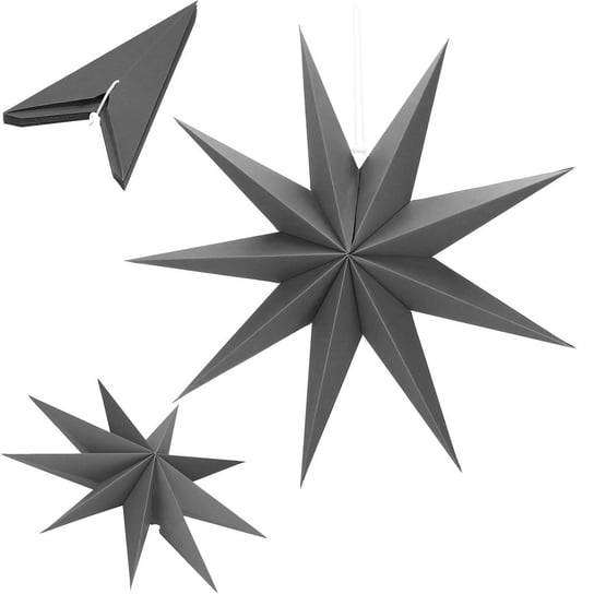 Gwiazda papierowa świąteczna ozdoba choinkowa szara Springos