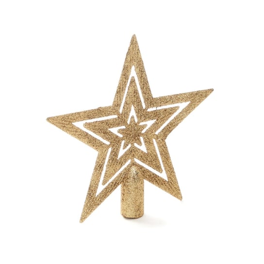 Gwiazda STILLA na choinkę brokatowa złota 20 cm HOMLA Homla
