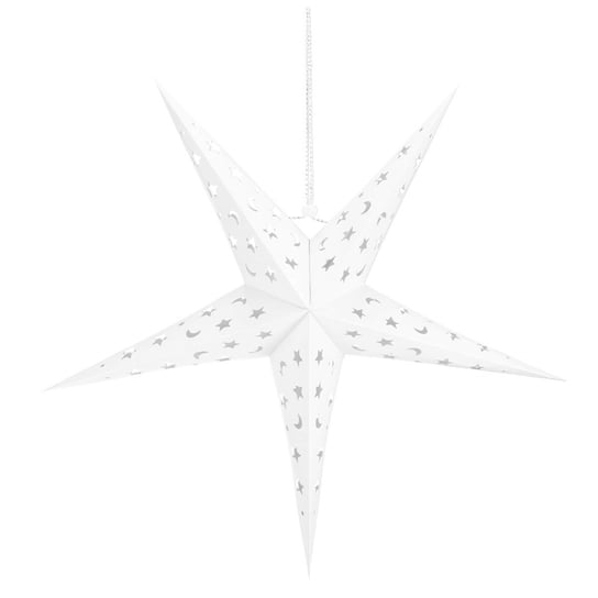 Gwiazda świąteczna papierowa 3D 25 cm zawieszka choinkowa biała Inna marka