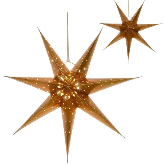 Gwiazda świąteczna papierowa świecąca wisząca złota dekoracyjna ozdobna 60 Cm Vilde