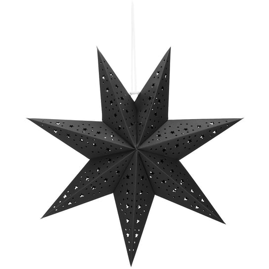 Gwiazda świąteczna papierowa zawieszka choinkowa czarna ażurowa 3D Inna marka