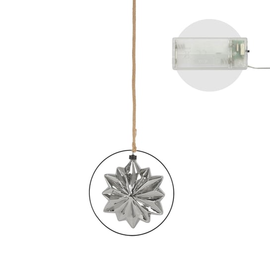 Gwiazdka LED Ø18 cm szara metalowa z ciepłymi białymi diodami LED Inna marka