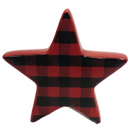 Gwiazdka świąteczna ceramiczna 11 cm czerwona Boltze