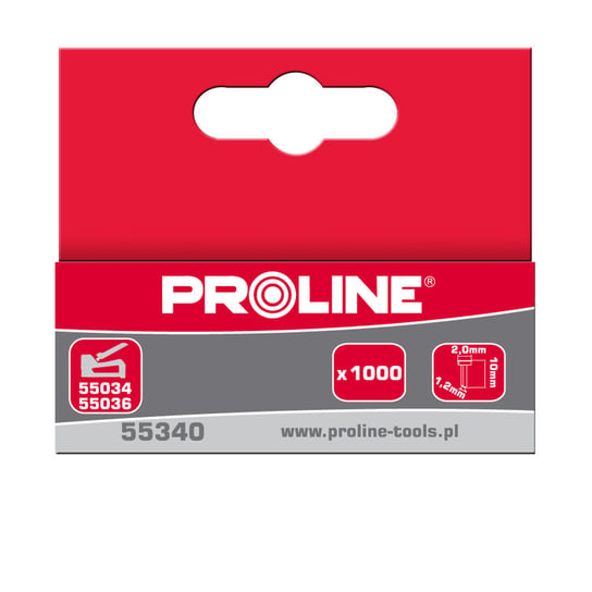 Gwoździe Typ E/J, 10mm, 2.0x1.2mm 1000 sztuk Proline Proline