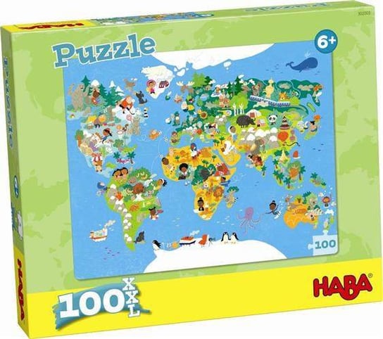 Haba, puzzle, Mapa Świata, 100 el. Haba