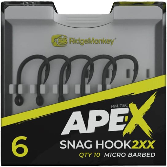 HACZYKI KARPIOWE Z MIKRO ZADZIOREM RIDGEMONKEY APE-X SNAG HOOK 2XX R. 4 RidgeMonkey