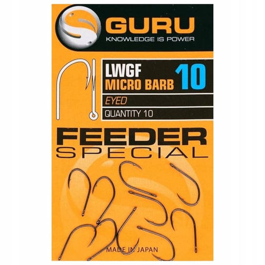 HACZYKI MIKRO ZADZIOR Z OCZKIEM GURU LWG MICRO BARB FEEDER SPECIAL R. 10 Guru