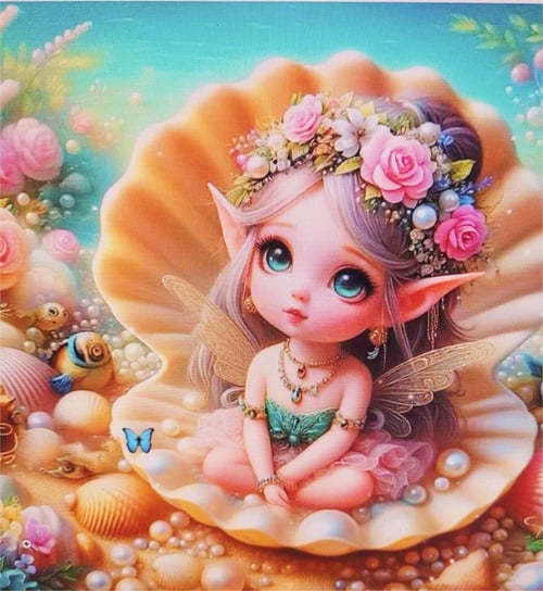 Haft diamentowy 25x25 cm - Magiczna wróżka w muszli Creative Fun!