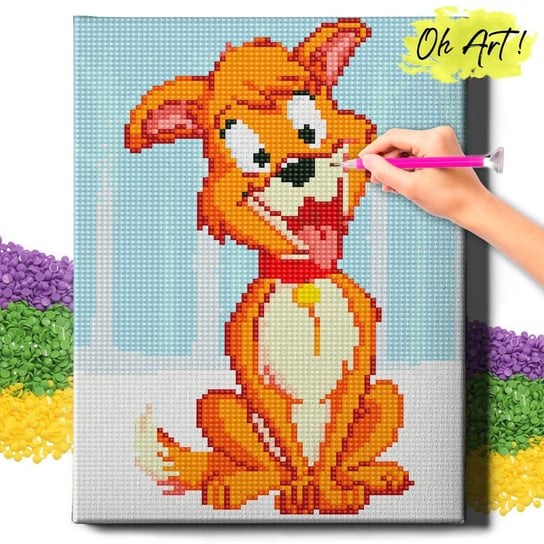 HAFT DIAMENTOWY 5D z RAMĄ Zwierzęta Diamond Painting Mozaika 20x30 cm Dla Dzieci Pies Oh Art! Oh Art!
