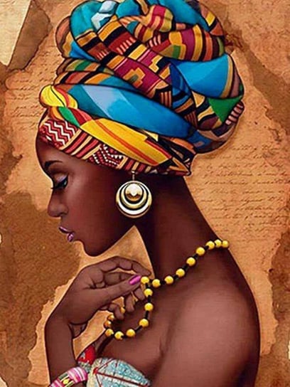 Haft Diamentowy Afrykańska Kobieta 35x45 cm Moments