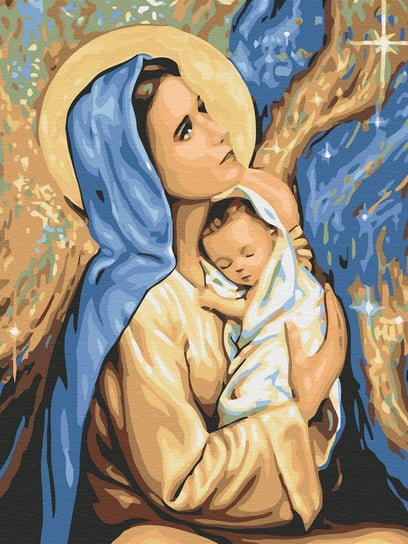 Haft Diamentowy Bez Ramy Święta Maryja Boże Narodzenie 30x40 Mozaika Diamentowa 5d artnapi