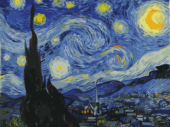 Haft Diamentowy Bez Ramy Van Gogh Gwiaździsta Noc 30x40 Mozaika Diamentowa 5d artnapi