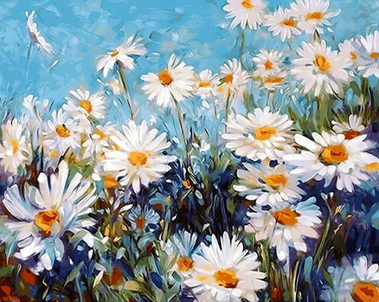 Haft Diamentowy Łąka Stokrotek 30x40 cm Moments
