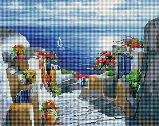 Haft diamentowy mozaika diamentowa zestaw Artimento na blejtramie 40x50, Santorini Artimento