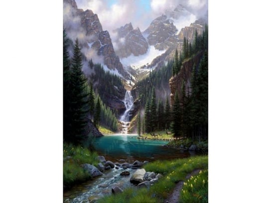Haft Diamentowy, Obraz, Mozaika Diamentowa Diamond Painting, Staw W Górach 30X40Cm Zabawkowy Zawrót Głowy