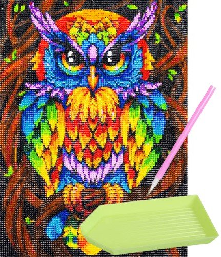 Haft Diamentowy Obraz Na Ścianę Kolorowa Sowa Zrób To Sam Wyklajanka Robótki Ręczne Zabawki Plastyczne Kreatywne PakaNiemowlaka