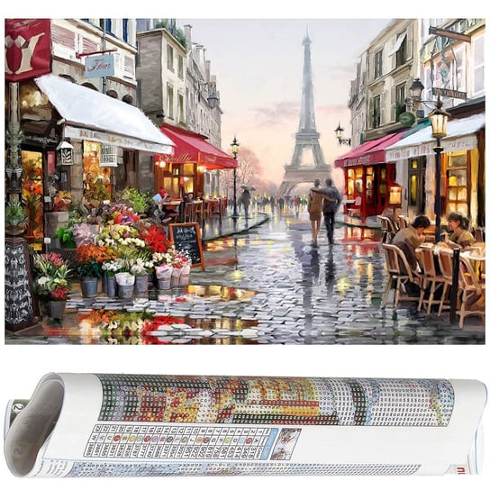 Haft diamentowy Paryż mozaika diamentowa 40x30 cm wieża Eiffla Springos