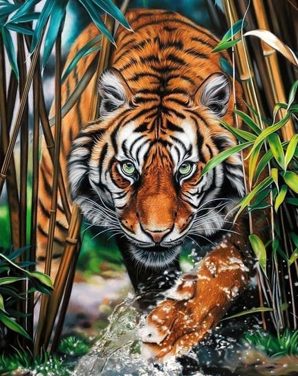 Haft Diamentowy Przyczajony Tygrys 2 40x50 cm Moments