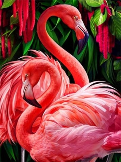 Haft Diamentowy Różowe Flamingi 40x50 Moments