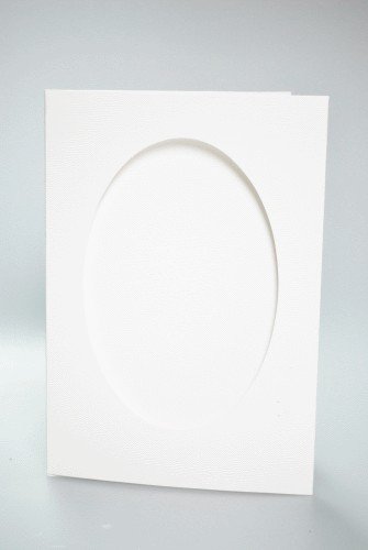Haft krzyżykowy - Duża kartka z owalnym psp biała CORICAMO