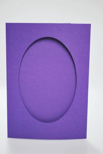 Haft krzyżykowy - Duża kartka z owalnym psp fioletowa CORICAMO