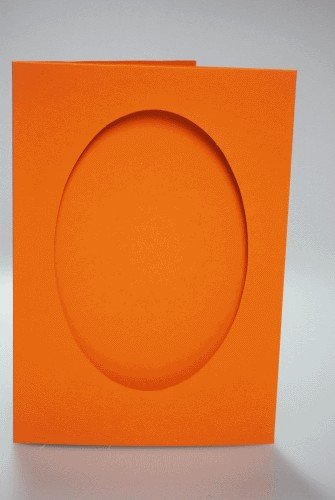 Haft krzyżykowy - Duża kartka z owalnym psp pomarańczowa CORICAMO