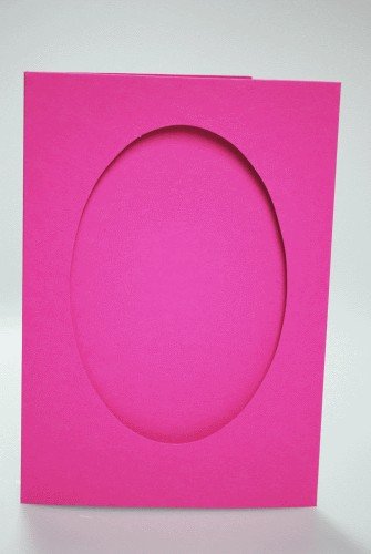 Haft krzyżykowy - Duża kartka z owalnym psp różowa CORICAMO