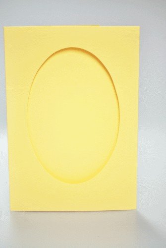 Haft krzyżykowy - Duża kartka z owalnym psp żółta CORICAMO
