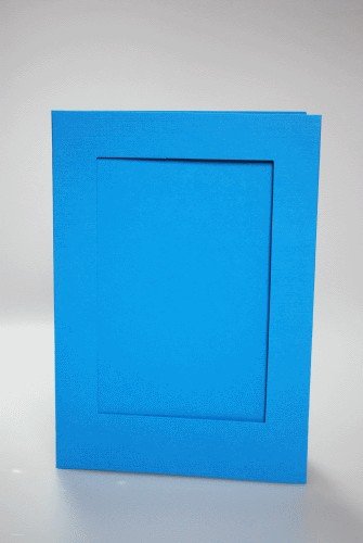 Haft krzyżykowy - Duża kartka z prostokątnym psp błękitna CORICAMO
