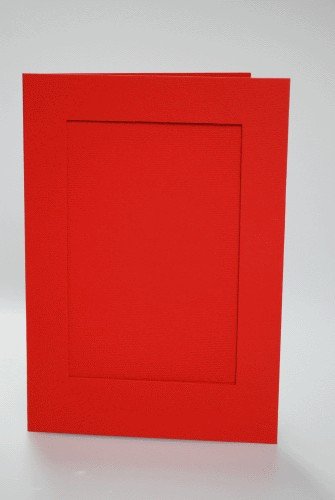 Haft krzyżykowy - Duża kartka z prostokątnym psp czerwona CORICAMO