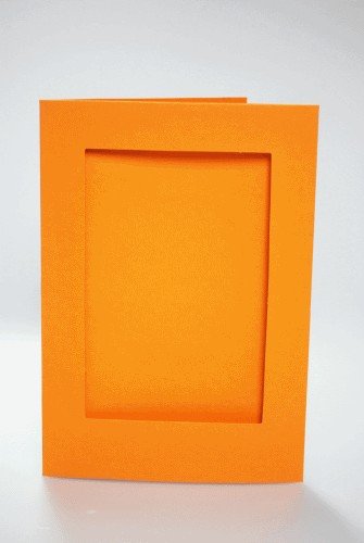 Haft krzyżykowy - Duża kartka z prostokątnym psp pomarańczowa CORICAMO