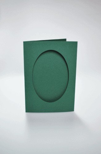 Haft krzyżykowy - Kartki z owalnym psp ciemno zielone CORICAMO
