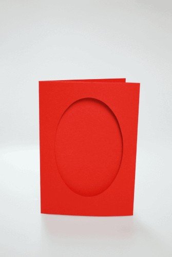 Haft krzyżykowy - Kartki z owalnym psp czerwone CORICAMO