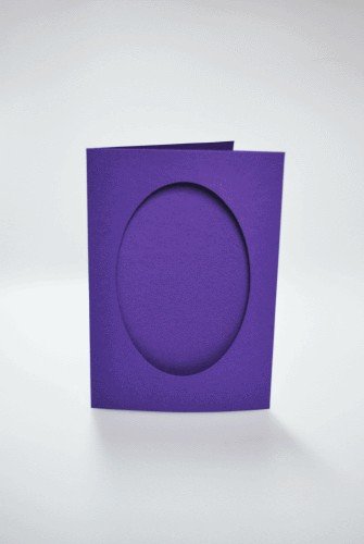 Haft krzyżykowy - Kartki z owalnym psp fioletowe CORICAMO