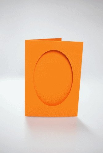 Haft krzyżykowy - Kartki z owalnym psp pomarańczowe CORICAMO