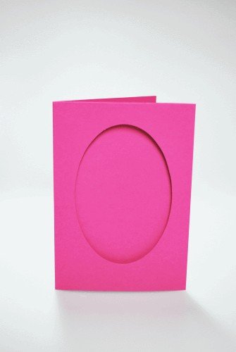 Haft krzyżykowy - Kartki z owalnym psp różowe CORICAMO
