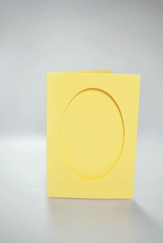 Haft krzyżykowy - Kartki z owalnym psp żółte CORICAMO