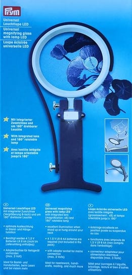 Haft krzyżykowy - Lupa powiększająca na szyję z lampą LED Prym