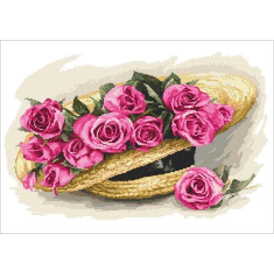Haft krzyżykowy - Zestaw do haftu - Bukiet róż w kapeluszu CORICAMO