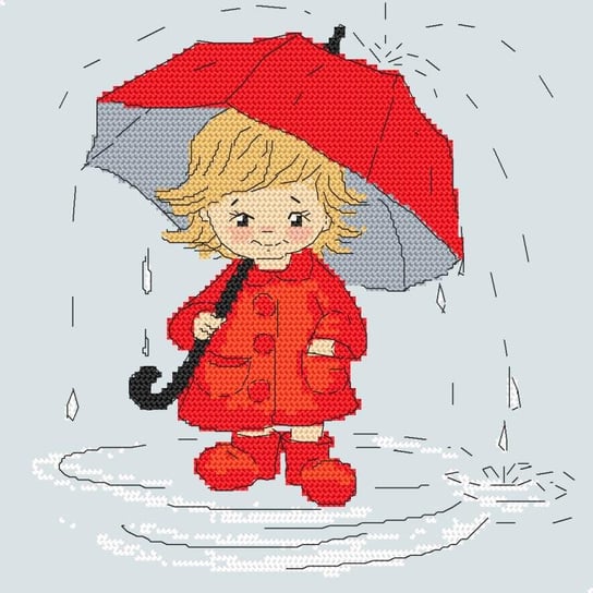 Haft krzyżykowy - Zestaw do haftu - Dziewczynka z parasolem CORICAMO