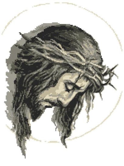 Haft krzyżykowy - Zestaw do haftu - Jezus w cierniowej koronie CORICAMO