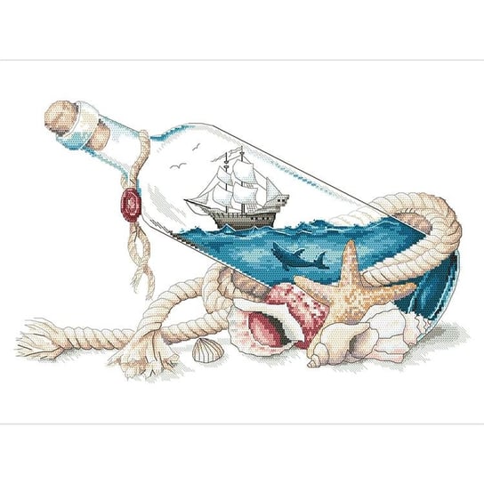 Haft krzyżykowy - Zestaw do haftu - Morze w butelce CORICAMO