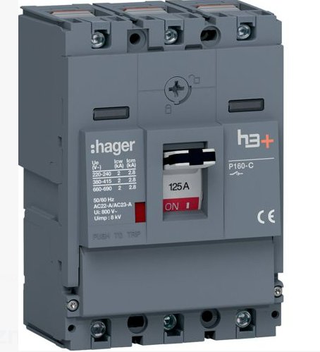 HAGER HCS125AC MCCB Rozłącznik mocy h3+ P160 3P 125A HAGER