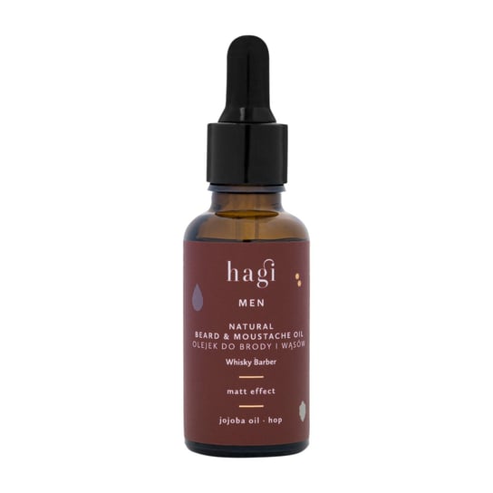 HAGI Men, Whisky Barber, Naturalny olejek do brody i wąsów, 30 ml Hagi